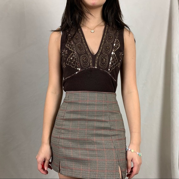 Costa Blanca Tops - large brown knit tank